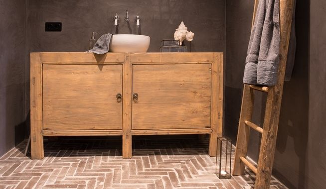 Landelijke badkamervloer